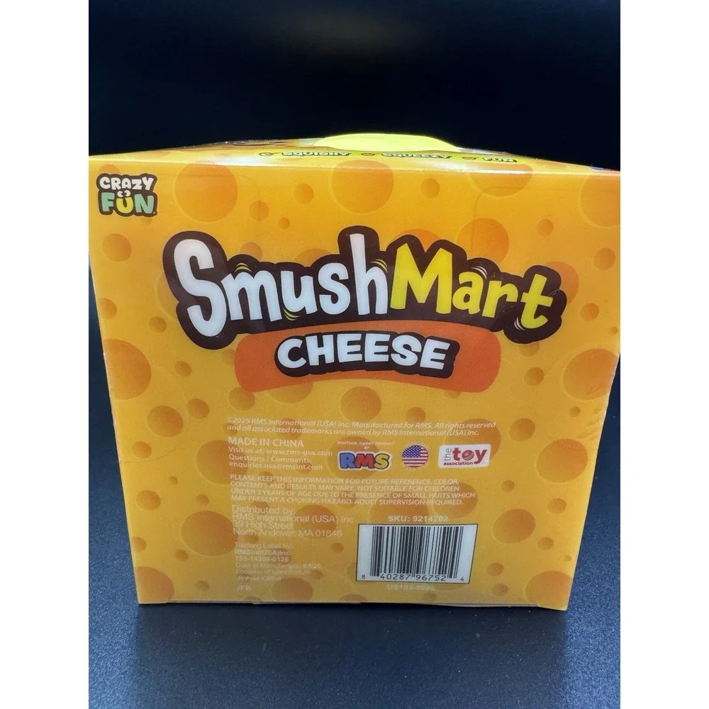 NEW SmushMart CHEESE 5 in. Squishy Squeezy Stretchy SEALED VIRAL From Five Below